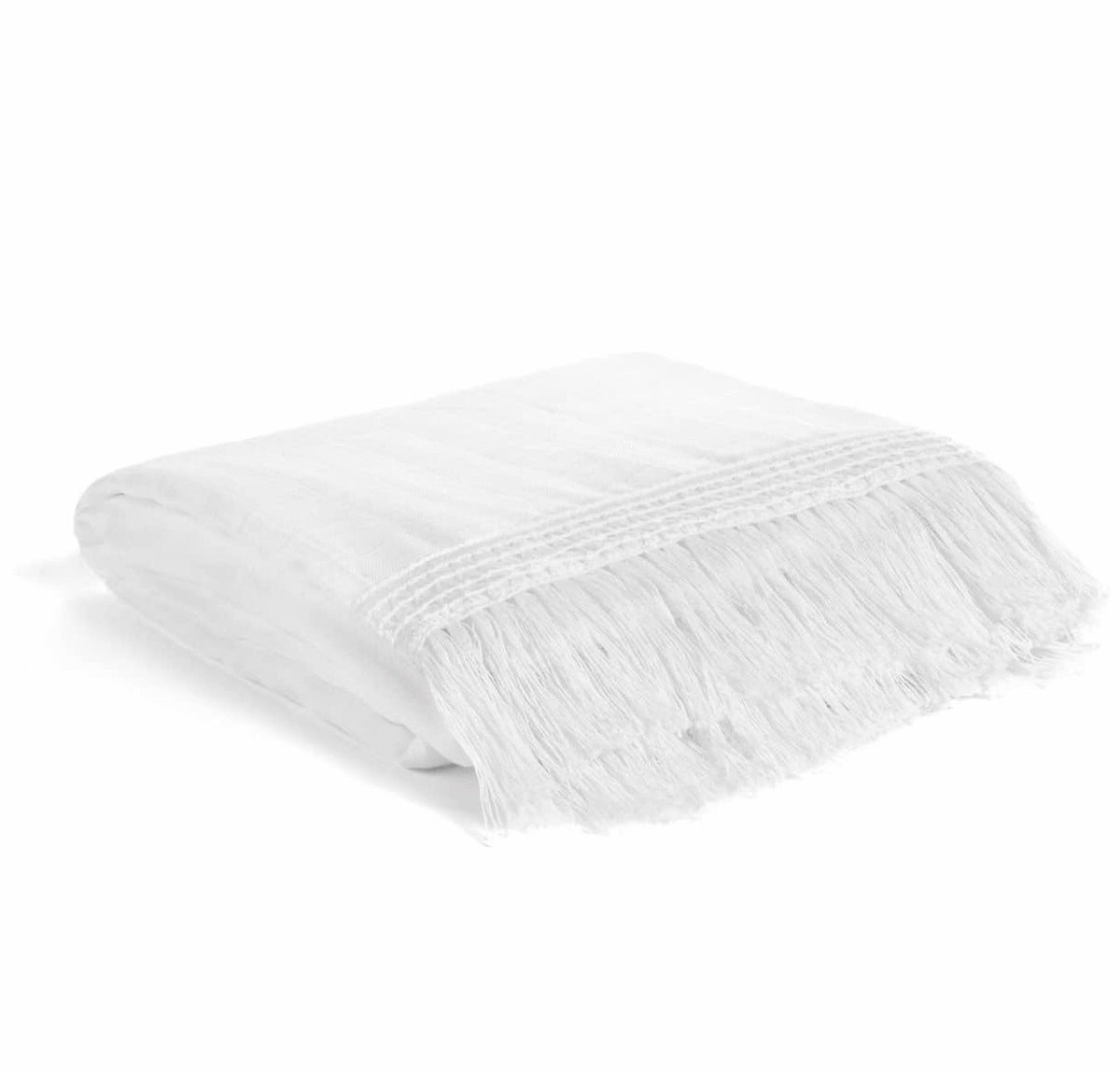 Organic Muslin Swaddle White Fringe goodnightdoll