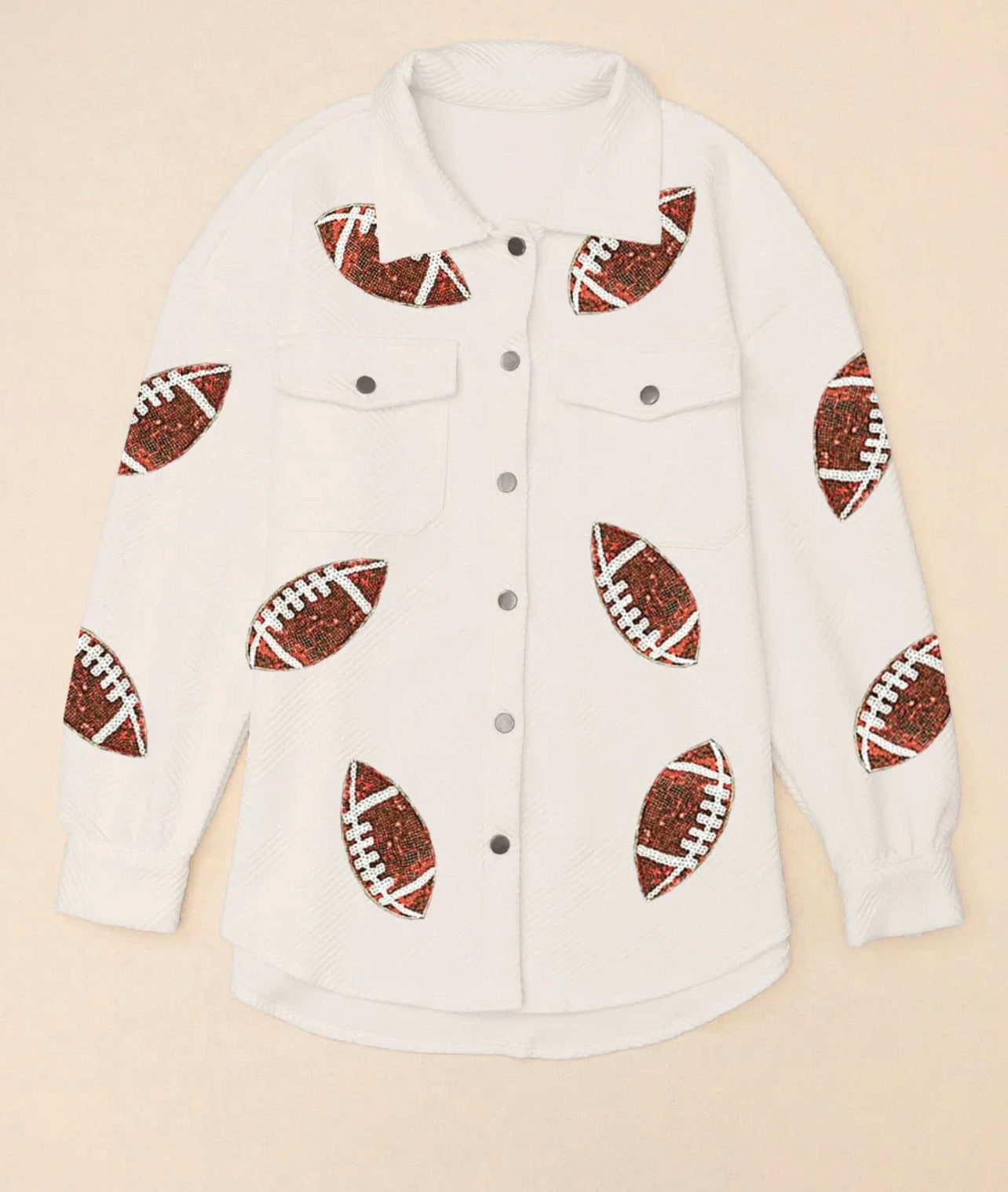 Sequined Football Shacket