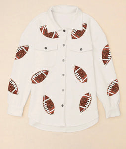 Sequined Football Shacket