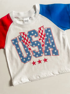 USA colorblock tee
