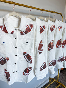 Sequined Football Shacket