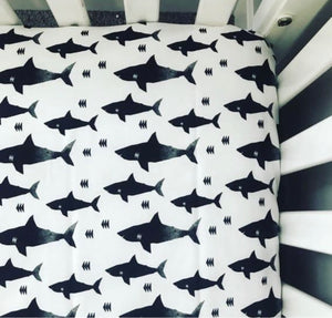Shark top crib sheet