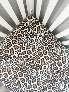 Modern cheetah print crib sheet