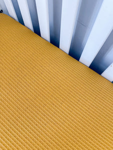 Waffle fitted crib sheet | mustard yellow