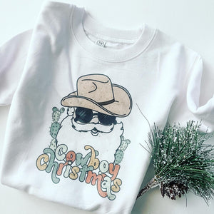 Cowboy Christmas sweatshirt | white