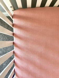 Dusty Rose waffle fitted crib sheet