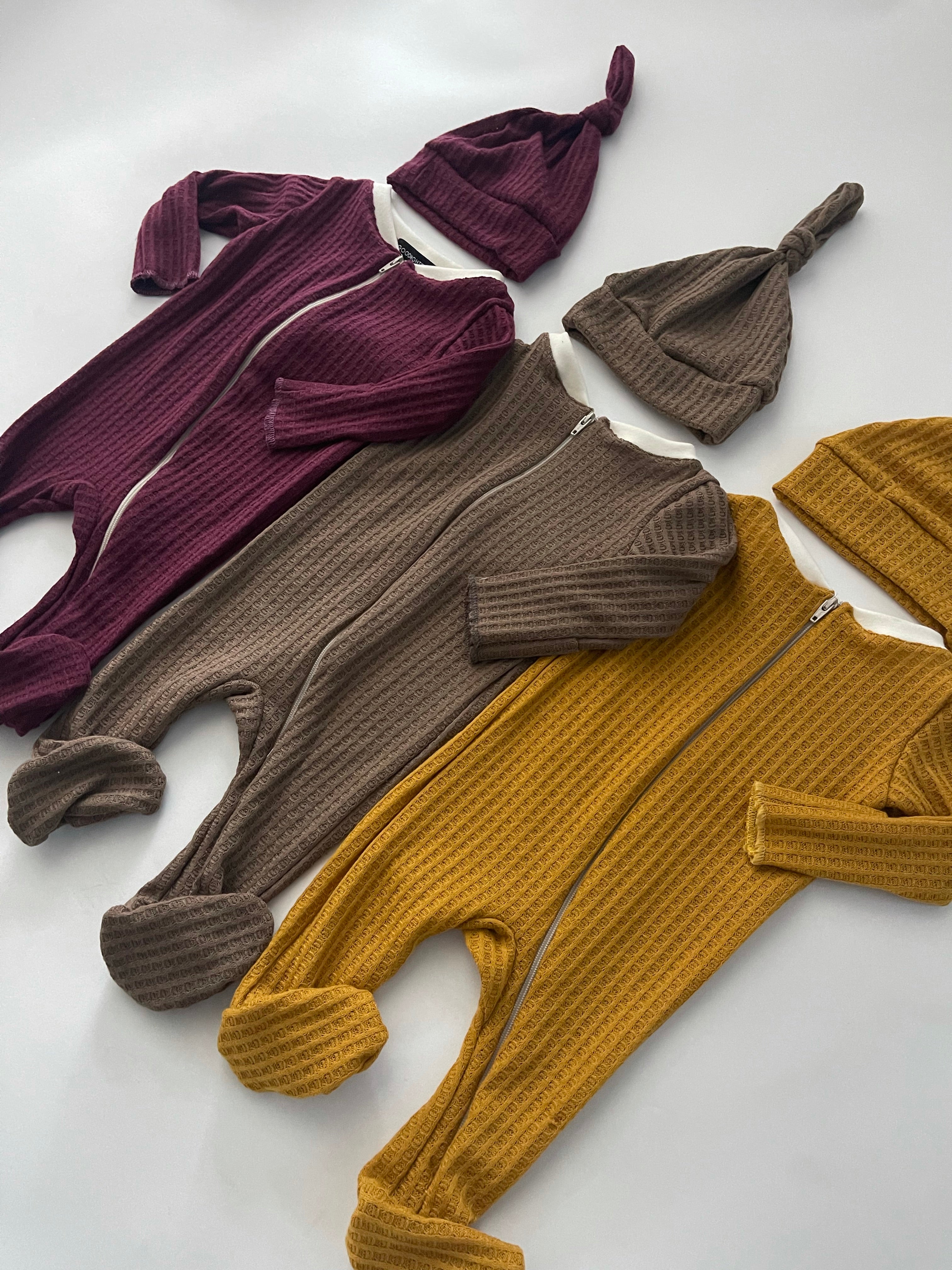 Waffle zip footie