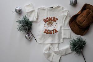 Howdy Santa two piece pajamas | Ivory