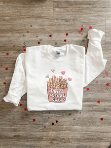 Fries before guys mama crewneck | white