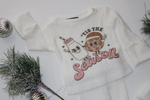 Tis the season two piece pajama set | ivory