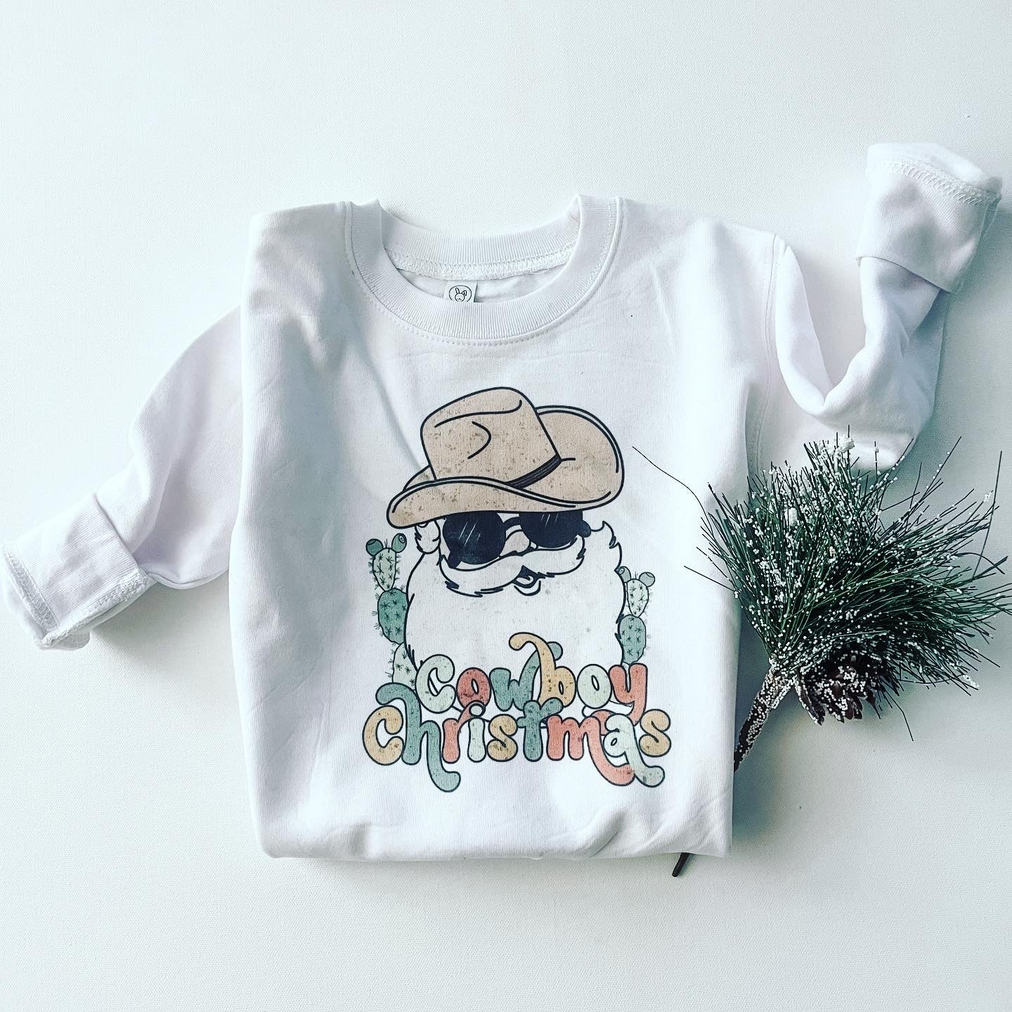 Cowboy Christmas sweatshirt | white
