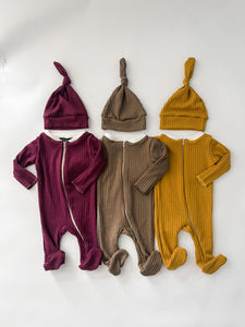 Waffle zip footie
