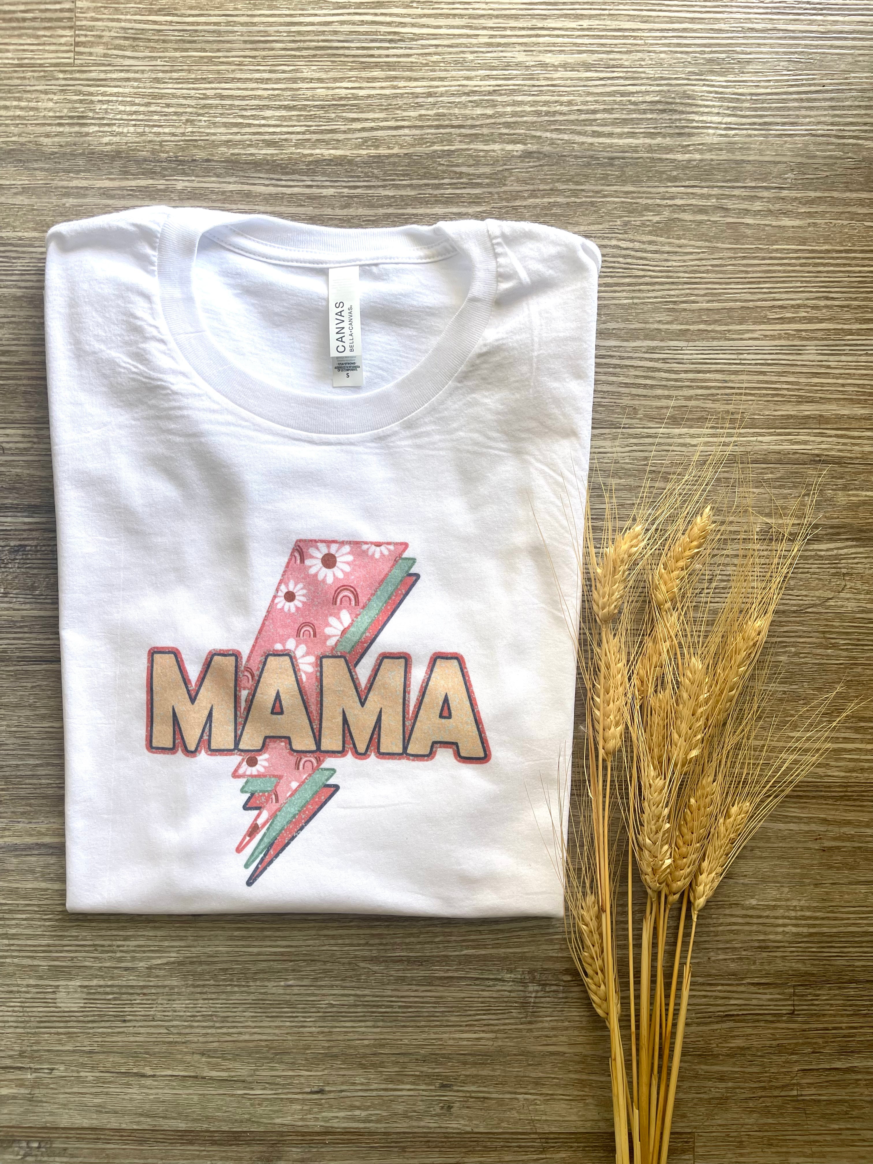 Mama daisy shirt| lightning bolt