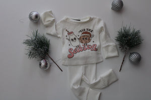 Tis the season two piece pajama set | ivory