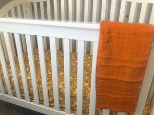 Mustard Floral Fitted Crib Sheet