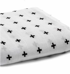 Organic Cotton Muslin Swaddle | Swiss Cross