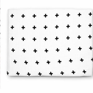 Organic Cotton Muslin Swaddle | Swiss Cross